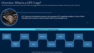 Overview What Is A GPT 3 App What Is GPT 3 Everything You Need ChatGPT SS