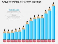 Ow group of pencils for growth indication flat powerpoint design
