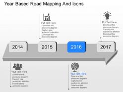 Ow year based road mapping and icons powerpoint template