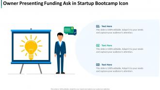 Owner Presenting Funding Ask In Startup Bootcamp Icon