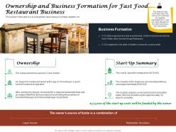 Ownership and business formation for fast food restaurant business ppt powerpoint