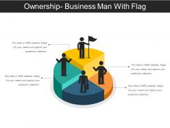 Ownership business man with flag ppt icon