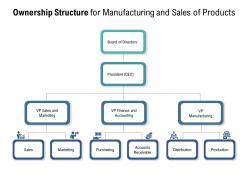 Ownership structure for manufacturing and sales of products