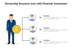 Ownership structure icon with financial investment