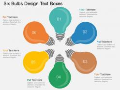Oz six bulbs design text boxes flat powerpoint design