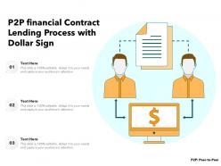 P2p financial contract lending process with dollar sign