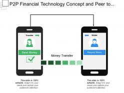 P2p financial technology concept and peer to peer transfer money idea