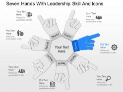 Pa seven hands with leadership skill and icons powerpoint template