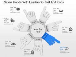 Pa seven hands with leadership skill and icons powerpoint template