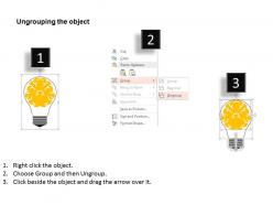 Pa six staged bulb with brain diagram flat powerpoint design