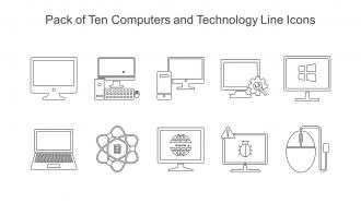 Pack Of Ten Computers And Technology Line Icons