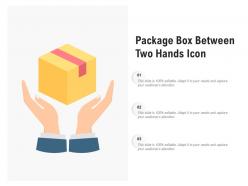 Package box between two hands icon