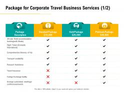 Package for corporate travel business services meetings ppt ideas