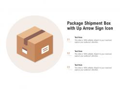 Package shipment box with up arrow sign icon