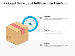 Packaged delivery and fulfillment on time icon