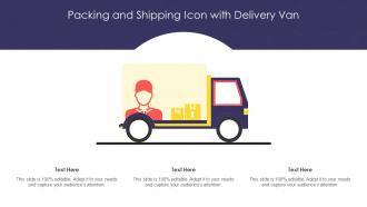 Packing And Shipping Icon With Delivery Van