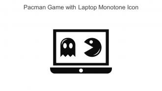 Pacman Game With Laptop Monotone Icon In Powerpoint Pptx Png And Editable Eps Format
