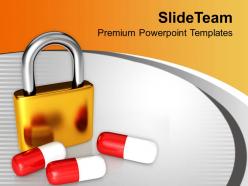 Padlock and medicine healthcare powerpoint templates ppt themes and graphics 0313
