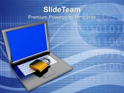 Padlock on keyboard data security and protection powerpoint templates ppt themes and graphics