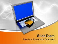 Padlock on keyboard data security powerpoint templates ppt themes and graphics 0213