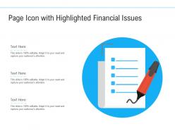 Page Icon With Highlighted Financial Issues