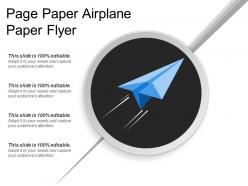 Page paper airplane paper flyer