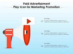 Paid advertisement play icon for marketing promotion
