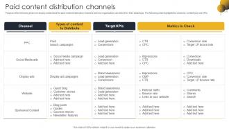 Paid Content Distribution Channels Go To Market Strategy For B2c And B2c Business And Startups