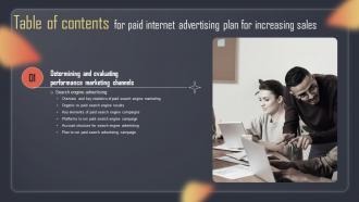 Paid Internet Advertising Plan For Increasing Sales For Table Of Contents MKT SS V Paid Internet Advertising Plan For Increasing Sales For Table Of Contents