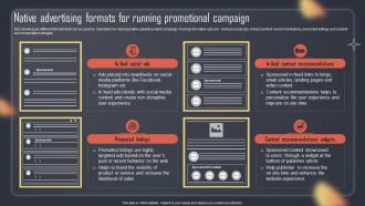 Paid Internet Advertising Plan Native Advertising Formats For Running Promotional Campaign MKT SS V