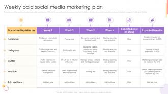 Paid Marketing Strategies To Increase Business Sales Weekly Paid Social Media Marketing Plan