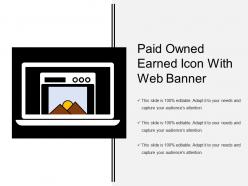 Paid owned earned icon with web banner