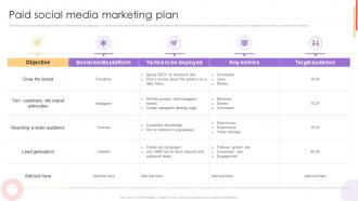 Paid Social Media Marketing Plan Paid Marketing Strategies To Increase Business Sales