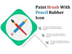 Paint brush with pencil rubber icon