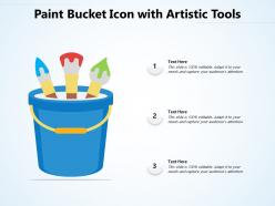 Paint bucket icon with artistic tools