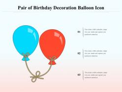Pair of birthday decoration balloon icon