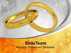 Pair of golden rings wedding powerpoint templates ppt backgrounds for slides 0113