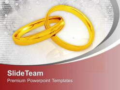 Pair of golden wedding rings powerpoint templates ppt themes and graphics 0213