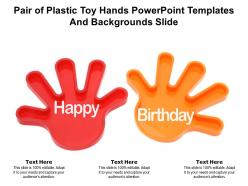 Pair Of Plastic Toy Hands Powerpoint Templates And Backgrounds Slide