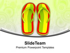 Pair of striped sandals beachwear powerpoint templates ppt themes and graphics 0213