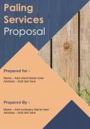Paling Services Proposal Report Sample Example Document