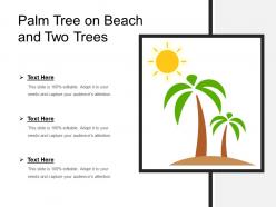 Palm Tree On Beach And Two Trees