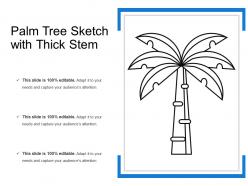 Palm tree sketch with thick stem