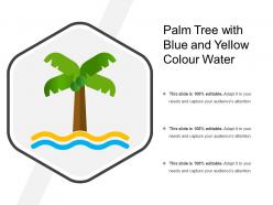 Palm tree with blue and yellow colour water