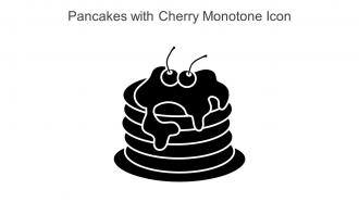 Pancakes With Cherry Monotone Icon In Powerpoint Pptx Png And Editable Eps Format