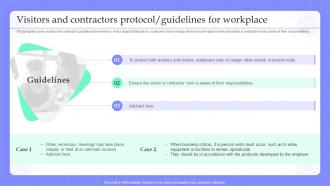Pandemic Business Strategy Playbook Visitors And Contractors Protocol Guidelines For Workplace