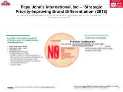 Papa johns international inc strategic priority improving brand differentiation 2018