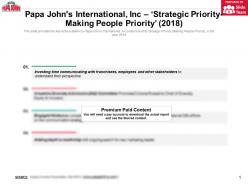 Papa johns international inc strategic priority making people priority 2018