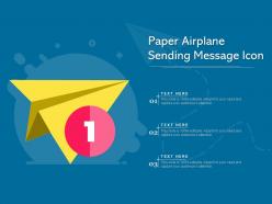 Paper airplane sending message icon