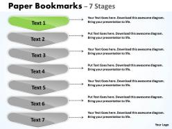 Paper bookmarks diagram with 7 stages